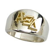 Sisterhood Ring with AXD Greek Letters, SS/10K