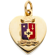 Heart Pendant with Enameled Crest