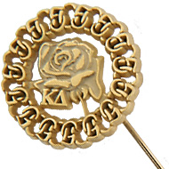 50 Year White Rose Circle Stickpin