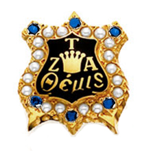 Crown Pearl with Sapphire Points Badge