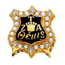 Crown Pearl with Diamond Points Badge