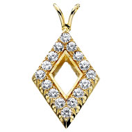 Pierced Diamond Shaped Pendant with Diamonds