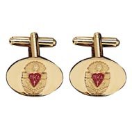 Oval Cufflinks with Enameled Crest