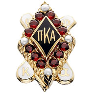 Large Garnet Badge with Pearl Points
