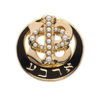 Polished Badge with Pearl Phi